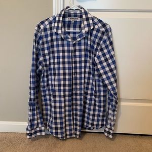 Blue Checkered Express Dress Shirt